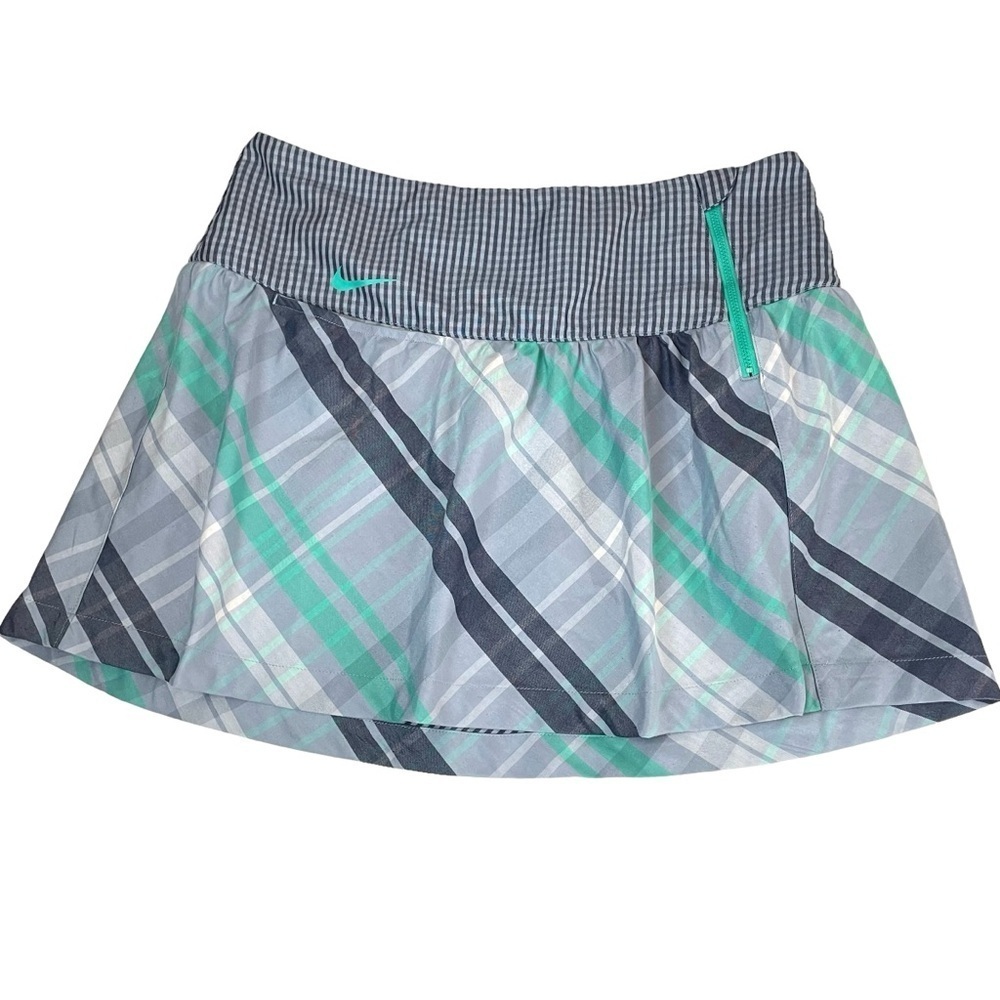 Nike Golf Sport Dri-Fit Plaid Teal Golf Skirt - Picture 9 of 11